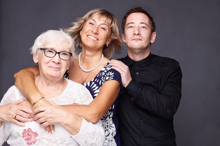 Siblings with elderly mother