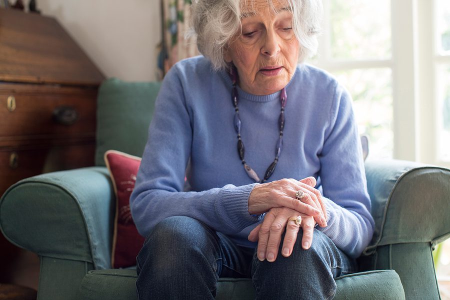 Senior woman with parkinson's disease