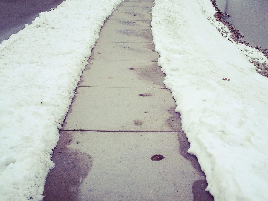 ice on sidewalk
