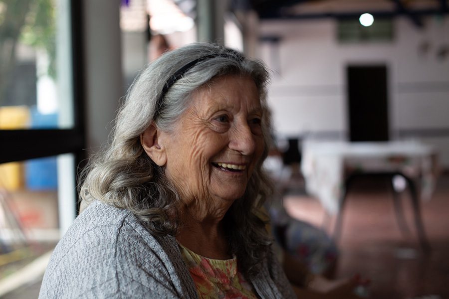 Happy old lady smiling - self-esteem in seniors concept